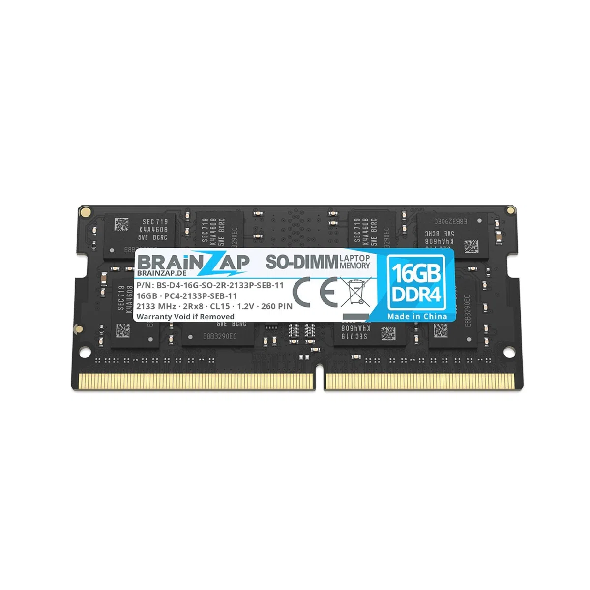BRAINZAP 16 GB DDR4 RAM SO-DIMM PC4-2133P-SEB-11 2Rx8 2133 MHz 1.2V CL15 notebook laptop pamięć operacyjna bez buforowania ECC