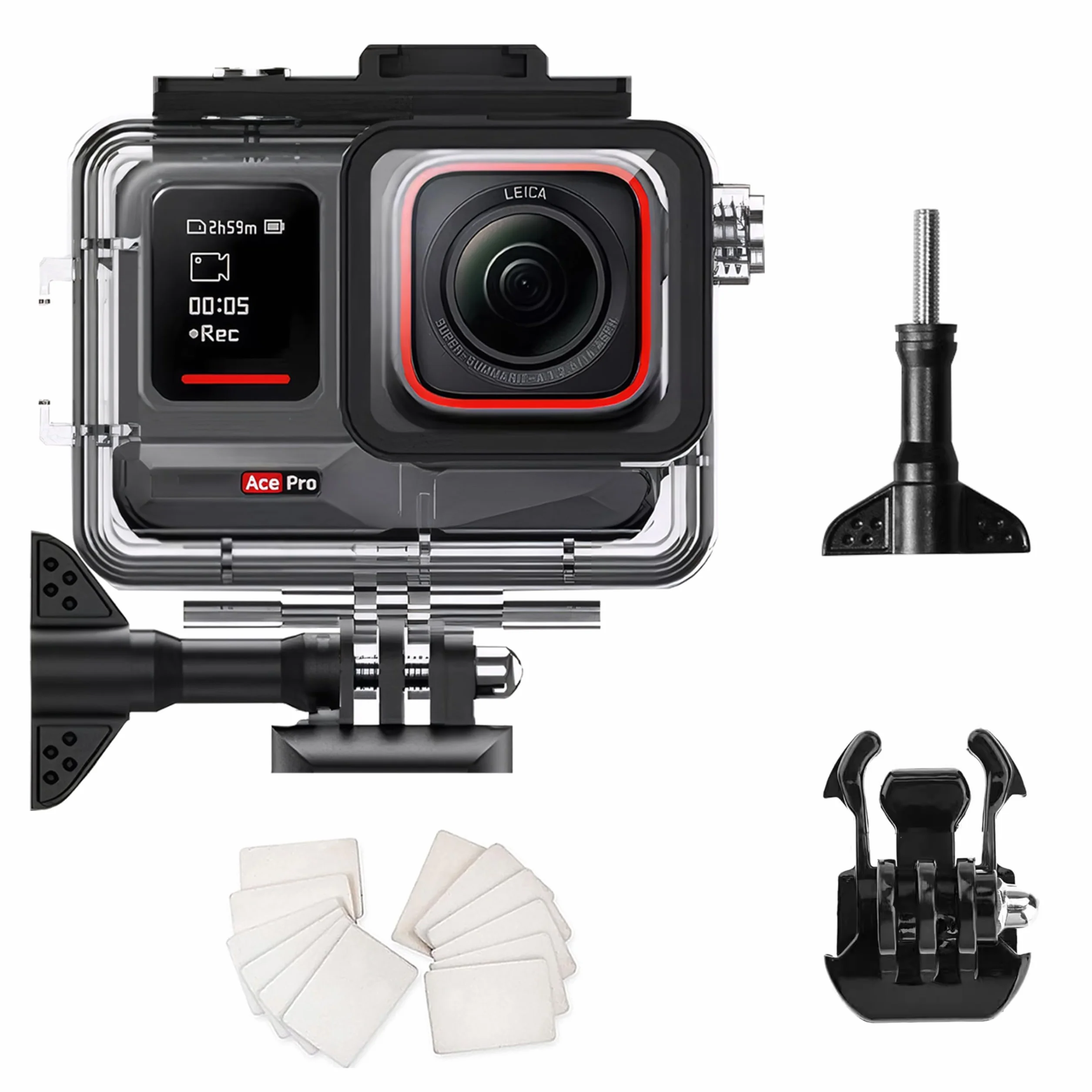 FitStill 50 M/164 FT Wodoodporna obudowa do Insta 360 ace Pro, pyłoszczelna i wodoodporna, obudowa do nurkowania z akcesoriami wspornikowymi, odpowiednia dla Insta 360 ace Pro