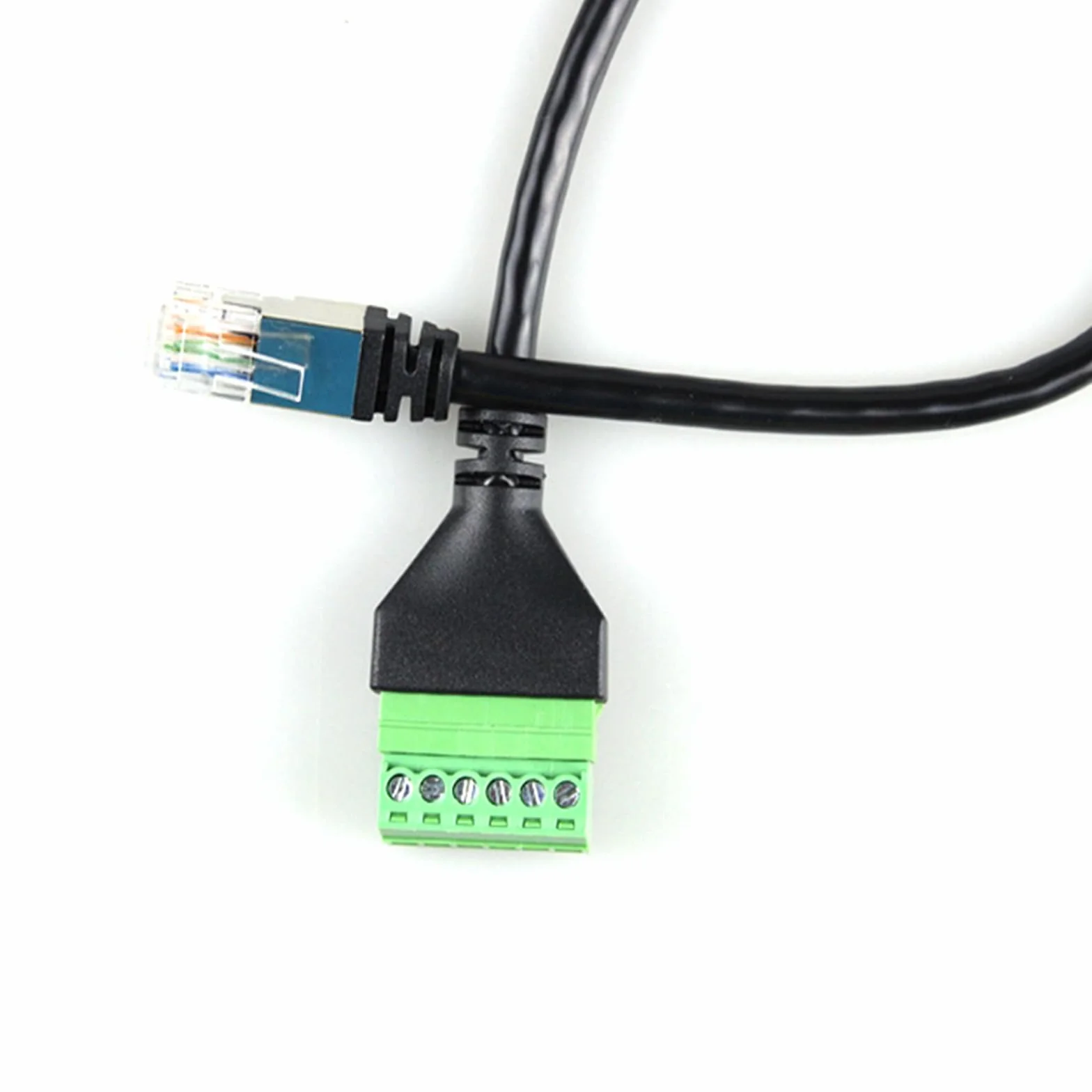 2 sztuki wtyków RJ12 na 6 pinów, blok zacisków śrubowych, adapter do telefonu Cat3, kabel przedłużający RJ12 6P6C na 6-biegunowy kabel telefoniczny, do komputera stacjonarnego, cyfrowych DVR