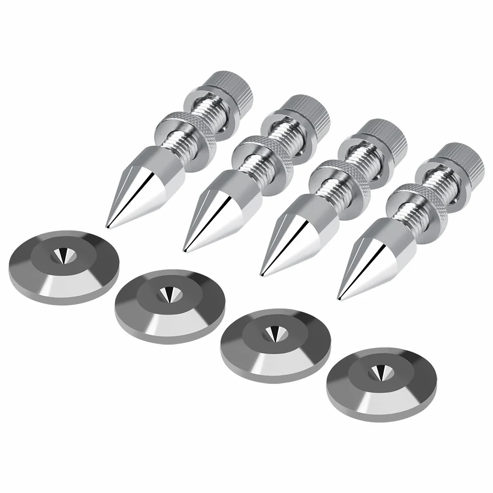 Speaker Spikes, 4 szt. Copper Speaker Spike Feet Pads buty izolacyjne odporne na uderzenia z 4 podkładkami podstawowymi do głośników Hi-Fi / ramy głośnika