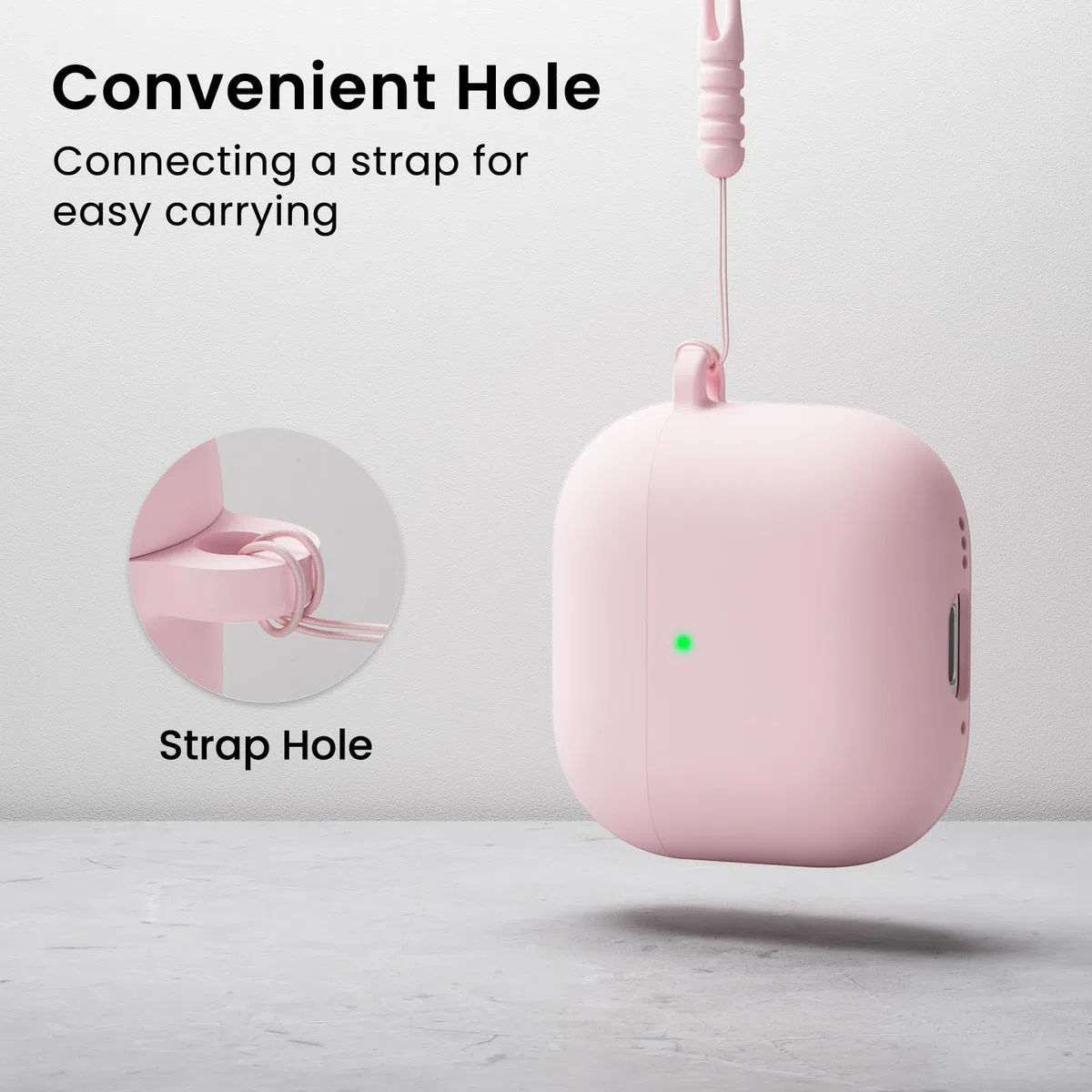 ORNARTO Silikonowe etui do AirPods 4 - różowe | 2-częściowe etui silikonowe z 2-warstwową strukturą, ochroną przed wstrząsami, smyczą i narzędziem do demontażu