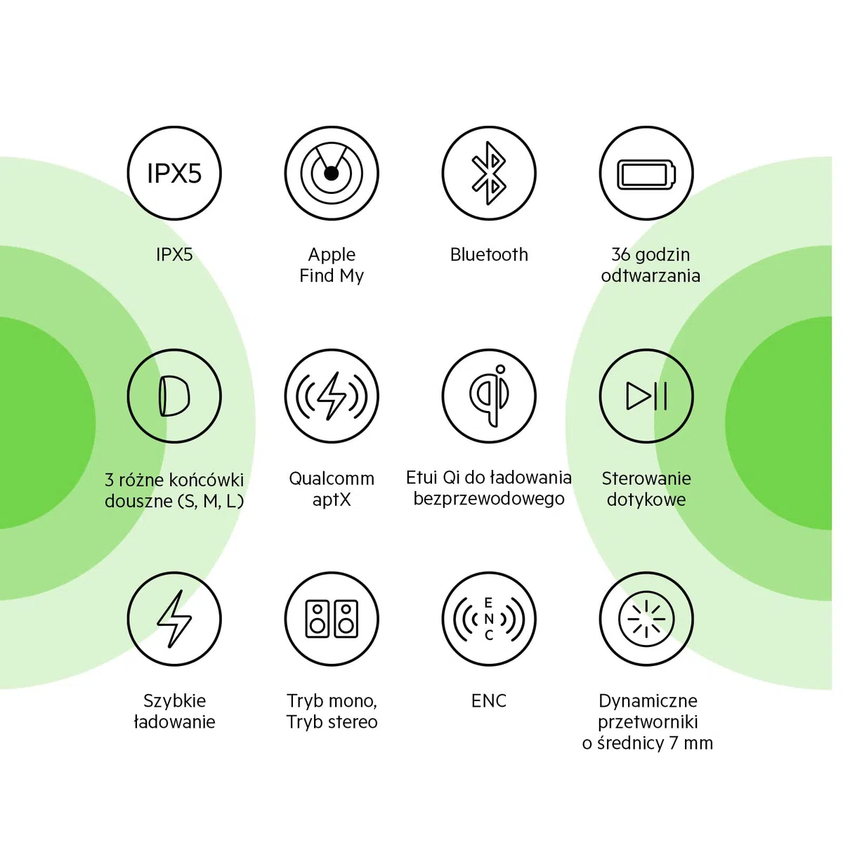 Belkin Słuchawki bezprzewodowe Bluetooth, prawdziwie bezprzewodowe słuchawki SOUNDFORM Freedom z etui do ładowania, odporność na pot i wodę IPX5, głębokie basy, do telefonów iPhone, Android – czarne