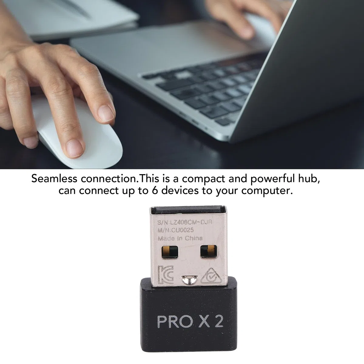 CCYLEZ Adapter USB Dongle do Myszy do Gier, częstotliwość Odpytywania 2000 Hz Odbiornik Bezprzewodowej Myszy Gier 2 KHz Adapter USB Odbiornika dla Bezprzewodowej Gi