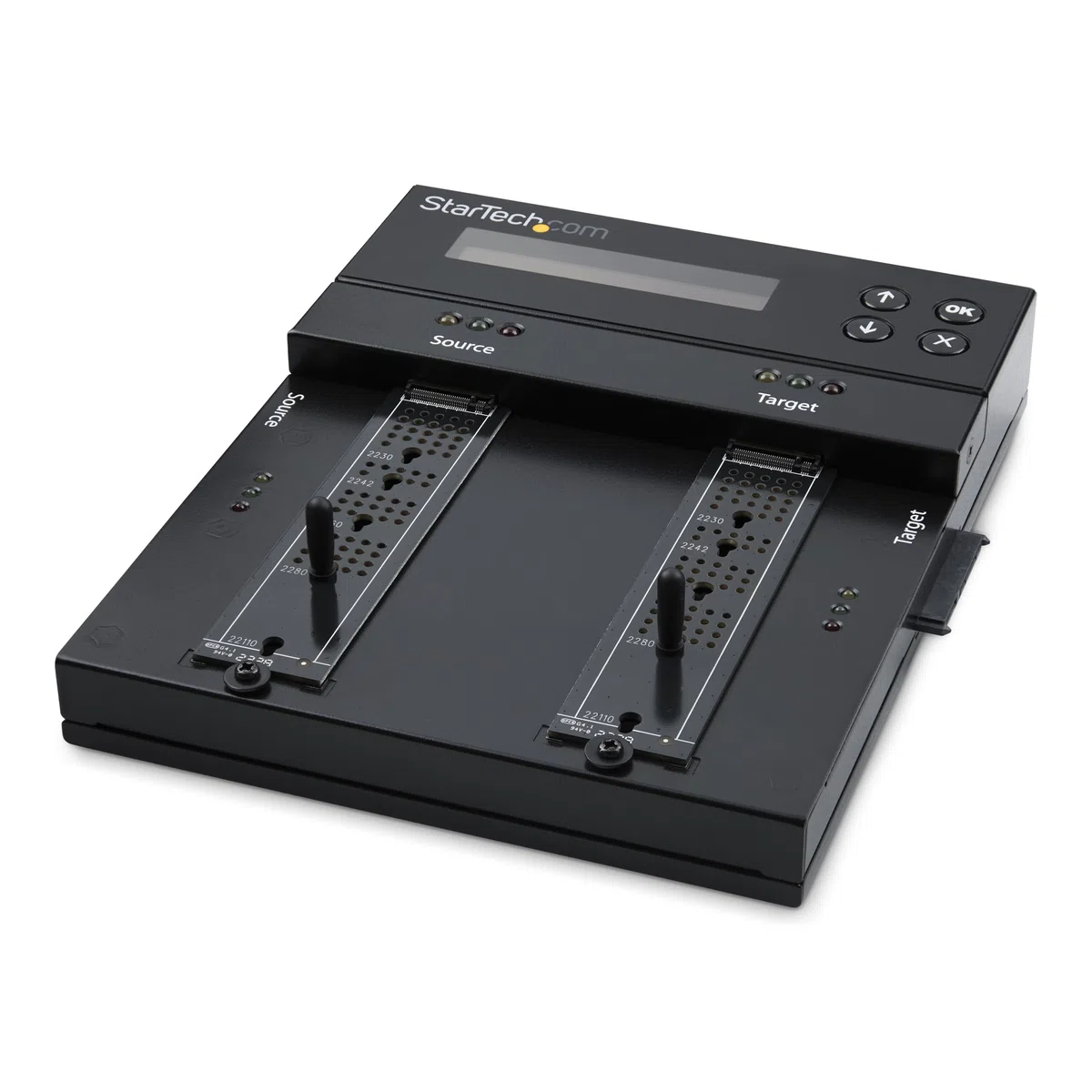 StarTech.com Samodzielny duplikator i gumka M.2 SATA i M.2 NVMe - kloner/wycieraczka HDD/SSD do M.2 PCIe AHCI/NVMe, M.2 SATA, 2,5/3,5-calowych dysków SATA - zewnętrzny dysk twardy gumka/duplikator,