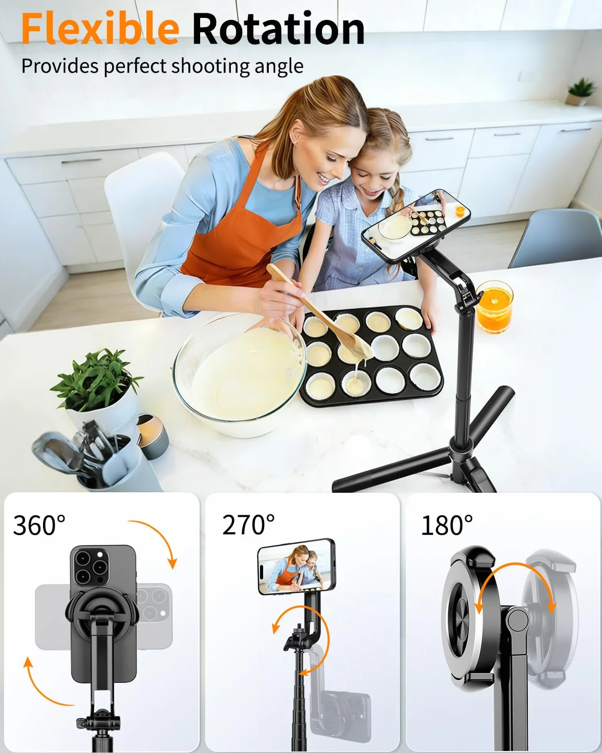 Victiv Statyw do telefonu do selfie Stick, 177.8 cm wysuwany magnetyczny statyw do telefonu z pilotem zdalnego sterowania, statyw do iPhone'a 16, 15, 14, 13, 12, Samsung