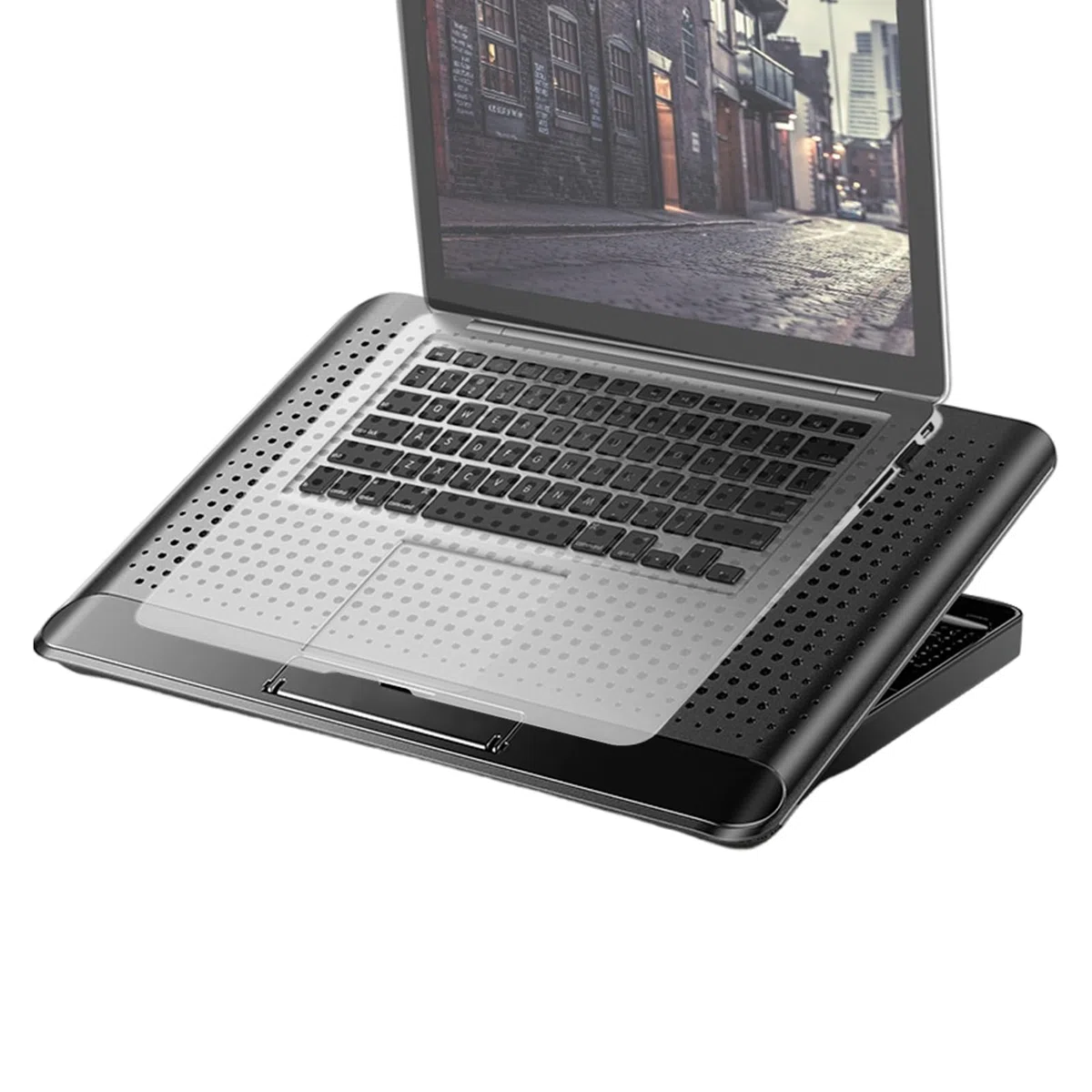 Podkładka Z Wentylatorem Do Laptopa Regulowana Cicha Podstawka Chłodząca | Cicha Podstawka Z Wentylatorem Ze Stopu Aluminium Na Laptopa I Komputer Do Klawiatury Telefonu Tableta Domu Pracy I