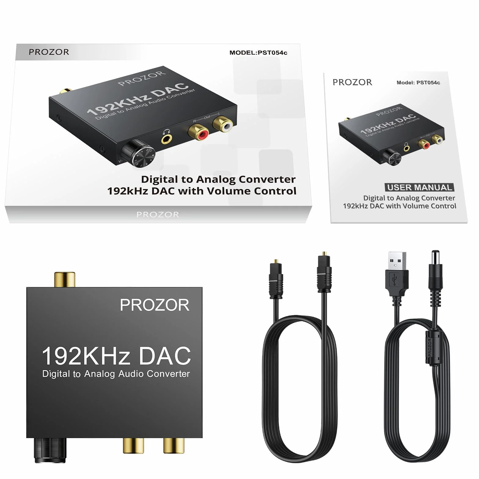 192 kHz DAC konwerter SPDIF optyczny koncentryczny Toslink do analogowego stereo L/R RCA 3,5 mm jack