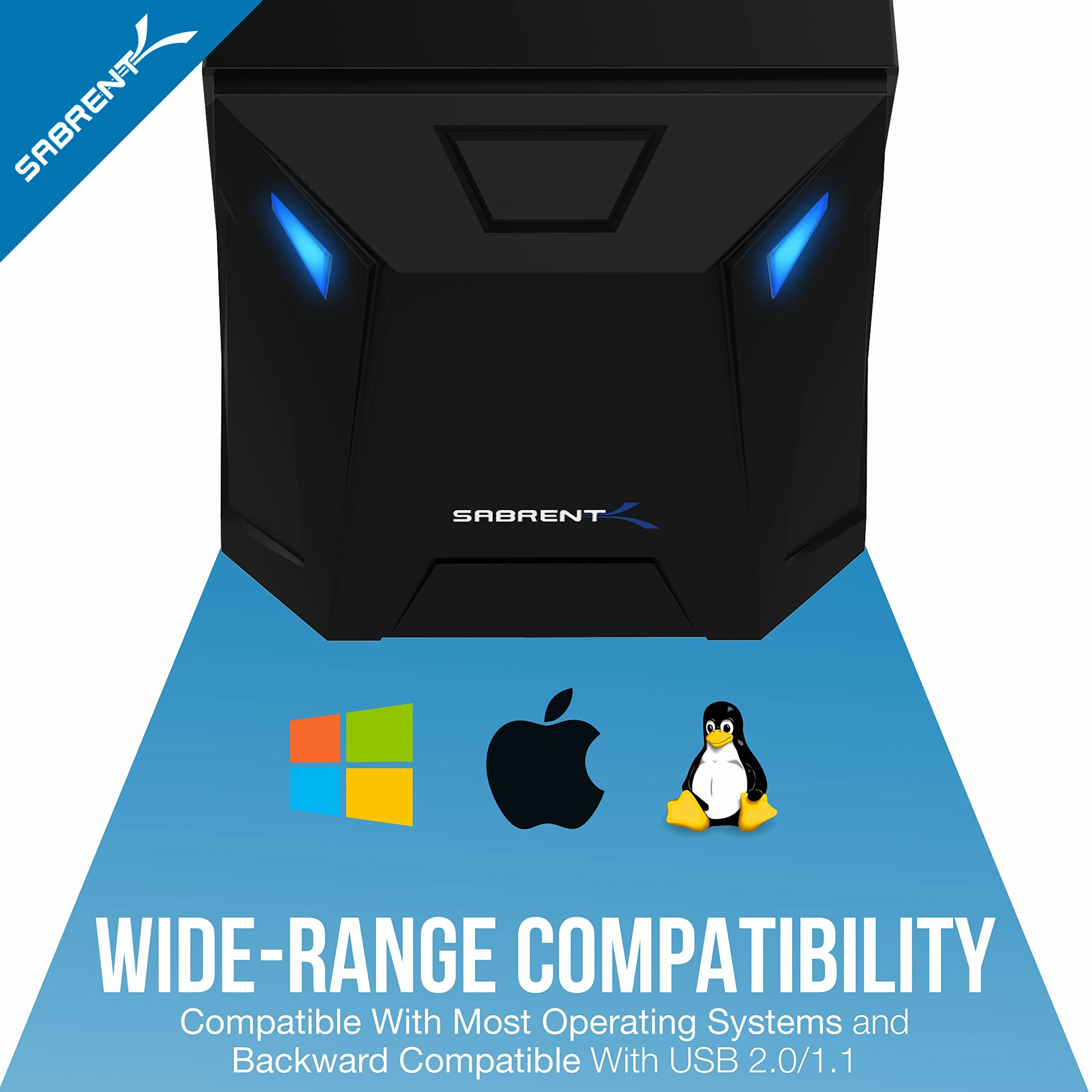 SABRENT SSD/HDD 2,5/3,5 cala stacja dokująca, obudowa dysków twardych, USB 3.2 Gen1 dysk twardy, sata na USB Enclosure z zasilaczem 12 V, zewnętrzny adapter do dysku twardego typ A z kablem 1,8 m, bez narzędzi