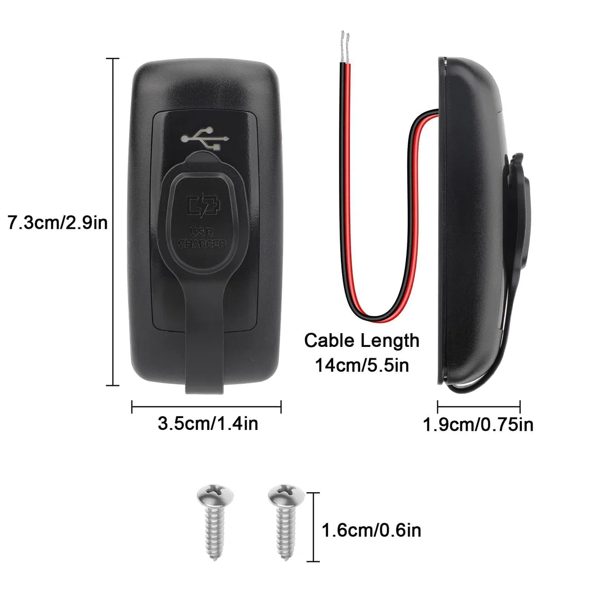 Linkstyle Gniazdo Ładowarki Samochodowej USB, Podwójne Gniazdo USB QC3.0 typu A i PD3.0 typu C do Samochodu Trucka 12V/24V, 2szt