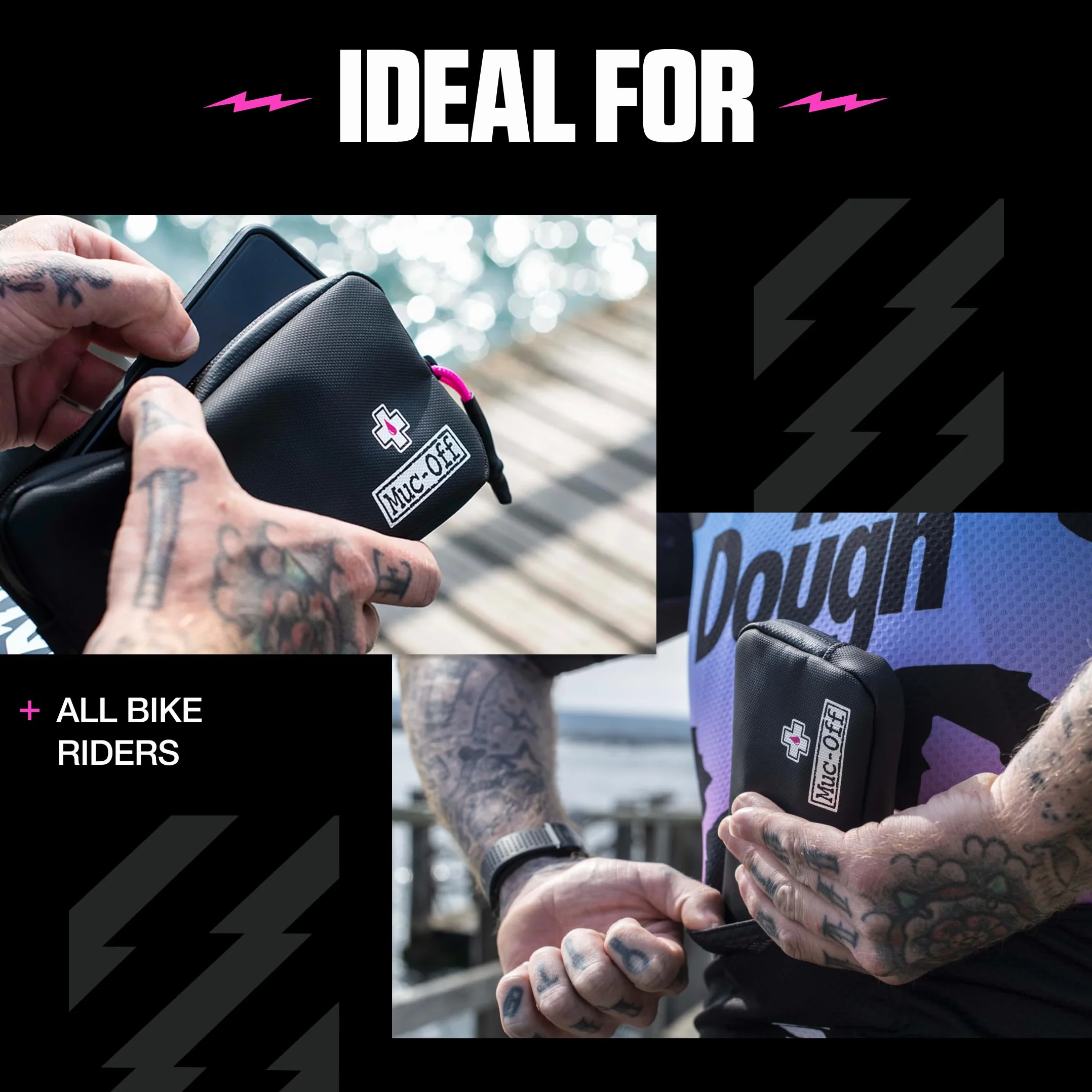 Muc-Off Rainproof Essentials Case, Czarne – Etui na Telefon na Rower – Saszetka na Rower – Portfel na Rower z Zamkiem – Akcesoria Rowerowe do Przechowywania Telefonu Komórkowego i Narzędzi Rowerowych