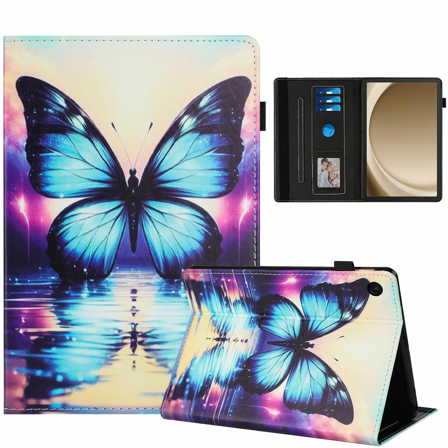 Etui do Samsung Galaxy Tab A11+ 11 cali 2025 SM-X310/SM-X315 LTE/SM-X236 PU skórzany rękaw magnetyczny stojak pokrowiec portfel tablet etui ochronne do Galaxy A11 Plus cień motyl