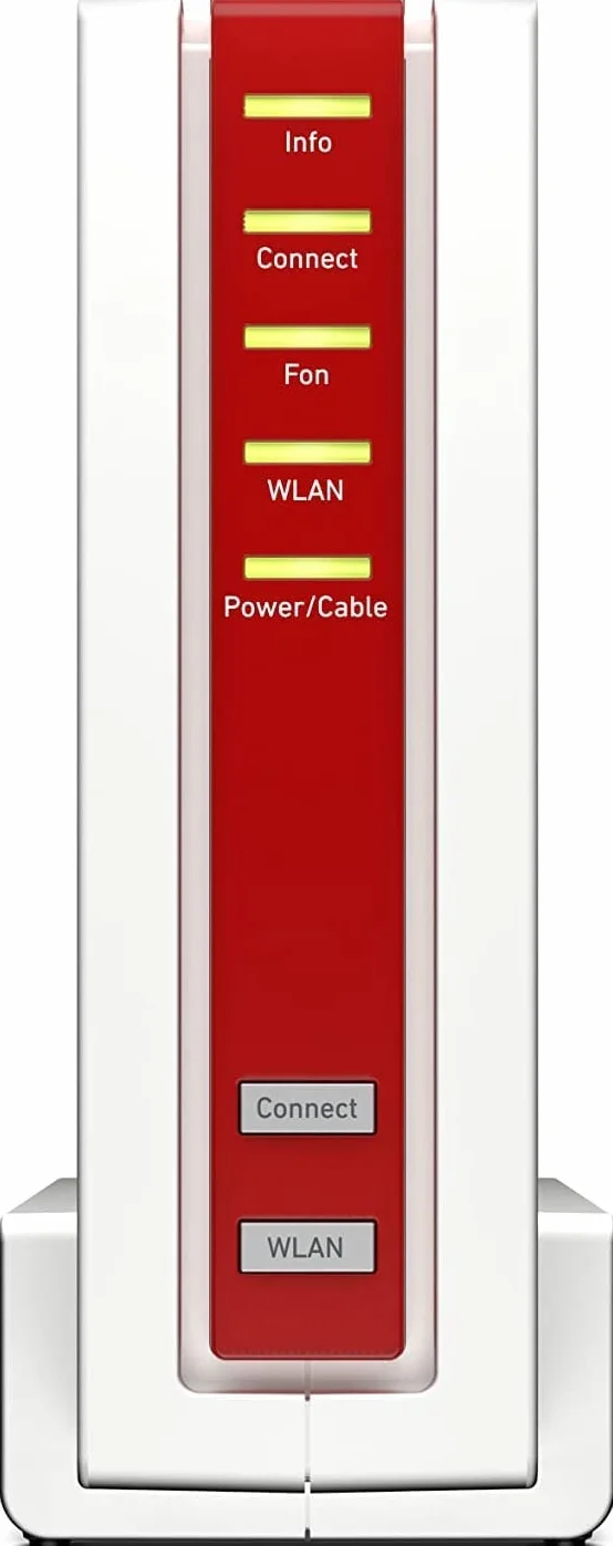 AVM FRITZ! Box 6690 kabel (modem kablowy DOCSIS 3.1, 4x4 Wi-Fi 6 (WLAN AX) o mocy 4800 Mb/s (5 GHz) + 1200 Mb/s (2,4 GHz), 1x port 2,5 Gigabit LAN, USB 3.0, DECT), biały/czerwony