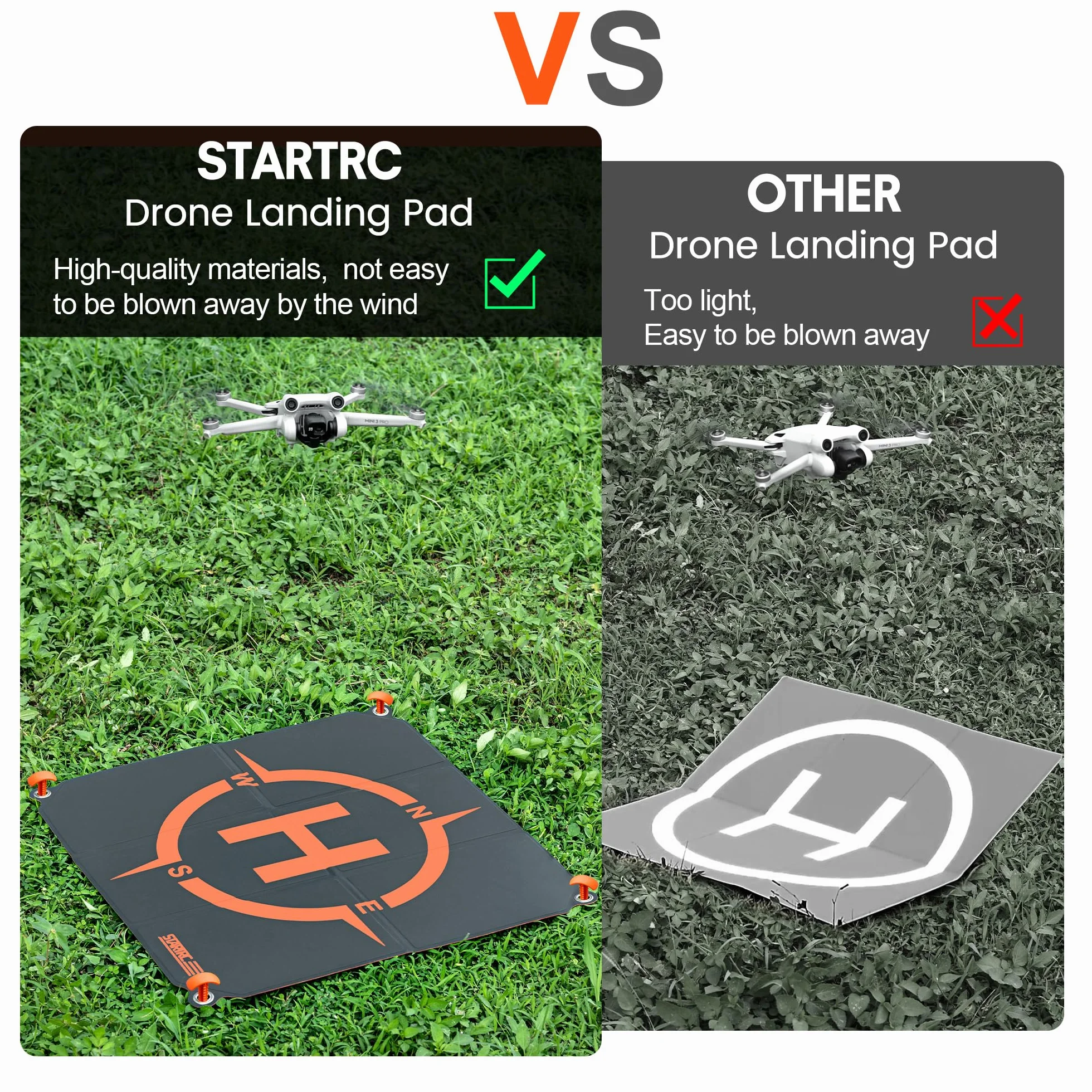 STARTRC Profesjonalna podkładka do lądowania dronem, uniwersalna, wodoodporna, przenośna, składana, dla DJI Neo/Mini 4 Pro/Mini 4K/Holy Stone/RC Quadcopters, 55 cm