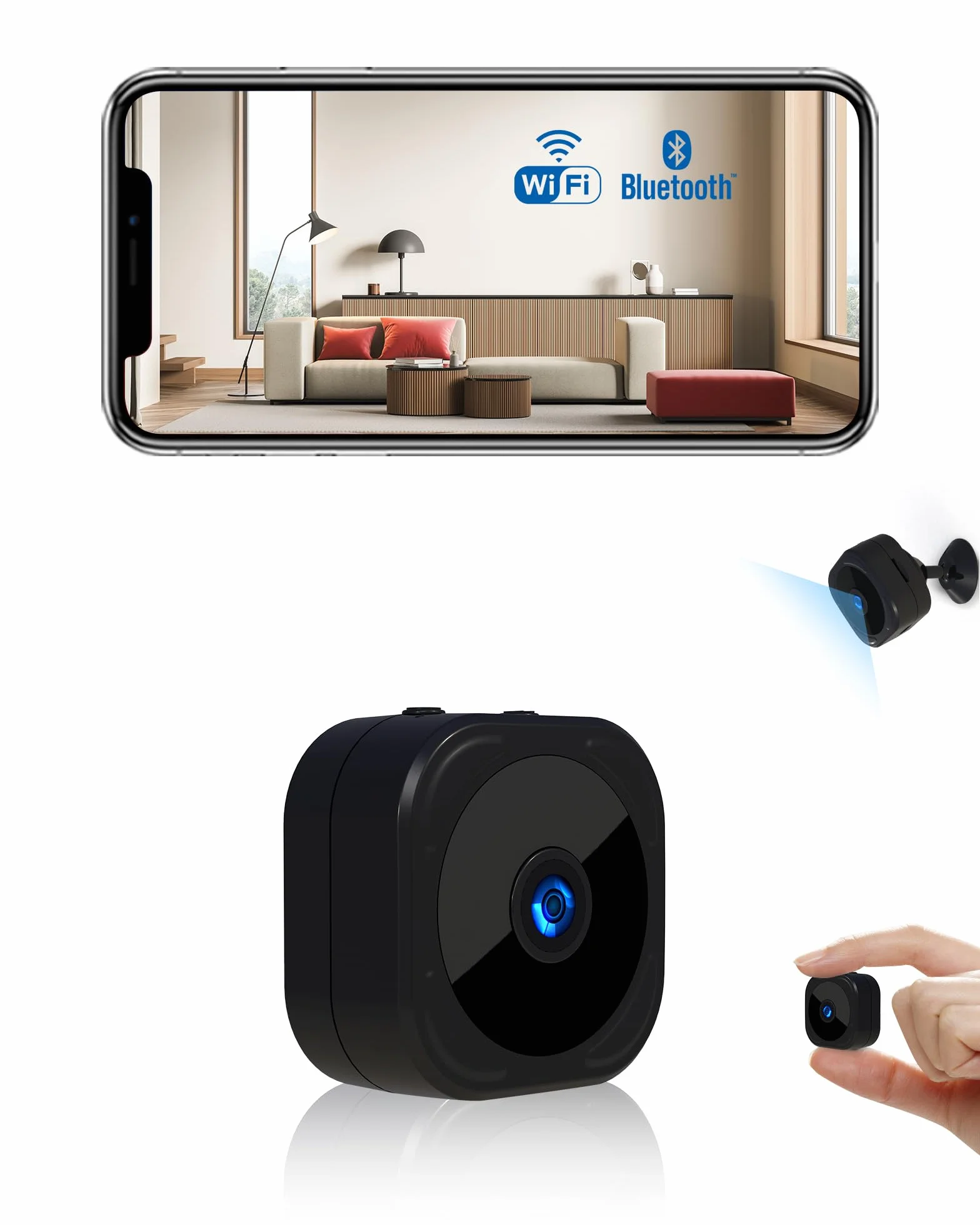 AOBOCAM Mini Kamera WiFi 1080P HD Monitoringu Domowego z Noktowizją i Wykrywaniem Ruchu
