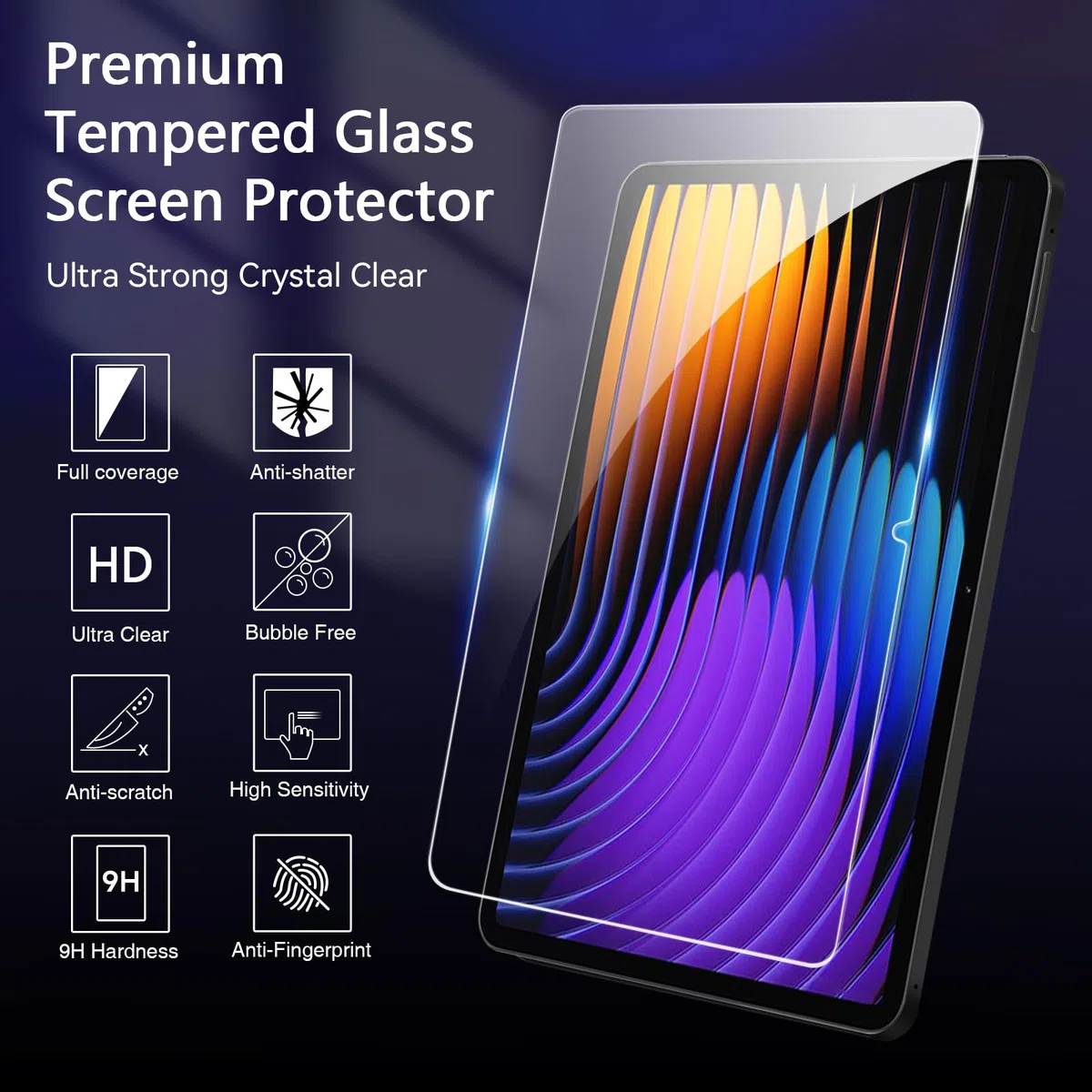 iVoler 2 sztuki szkła hartowanego do Xiaomi Pad 8/Pad 8 PRO/Xiaomi Pad 7/Pad 7 PRO/Xiaomi Poco Pad X1 11,2 cala, ochrona ekranu przed zarysowaniem, twardość 9H, wyraźna HD