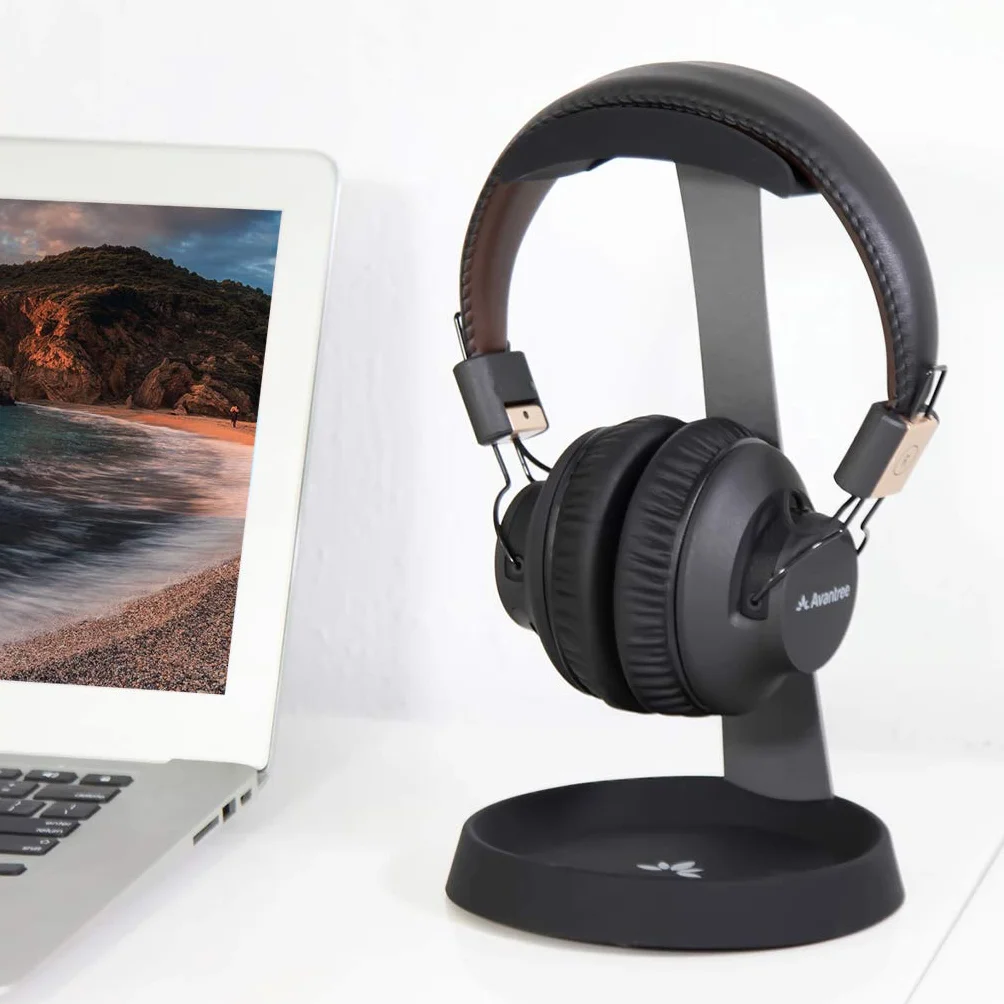 Avantree HS102 Wytrzymały uniwersalny metalowy i silikonowy uchwyt na słuchawki z uchwytem na kabel do Sennheiser, Sony, Audio-Technica, Bose, Shure, AKG, zestawów słuchawkowych i słuchawek do gier