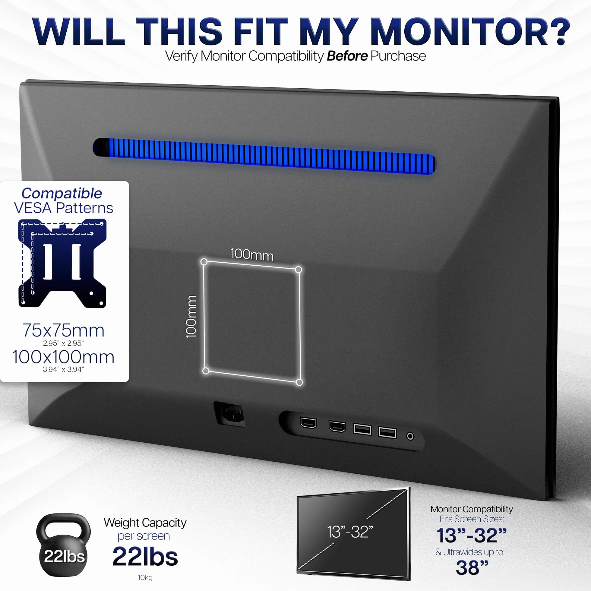 VIVO stojak biurkowy ze stali czarnej