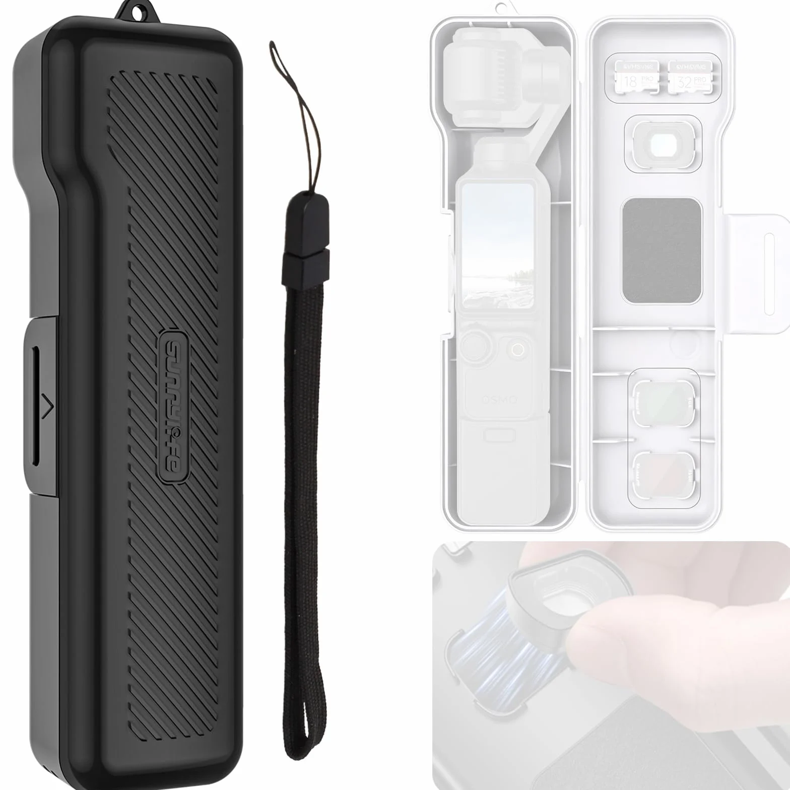 Plastikowe etui do DJI Osmo Pocket 4, futerał ochronny na aparat, etui do przechowywania, akcesoria do aparatu DJI Osmo Pocket 4/3 (czarne)