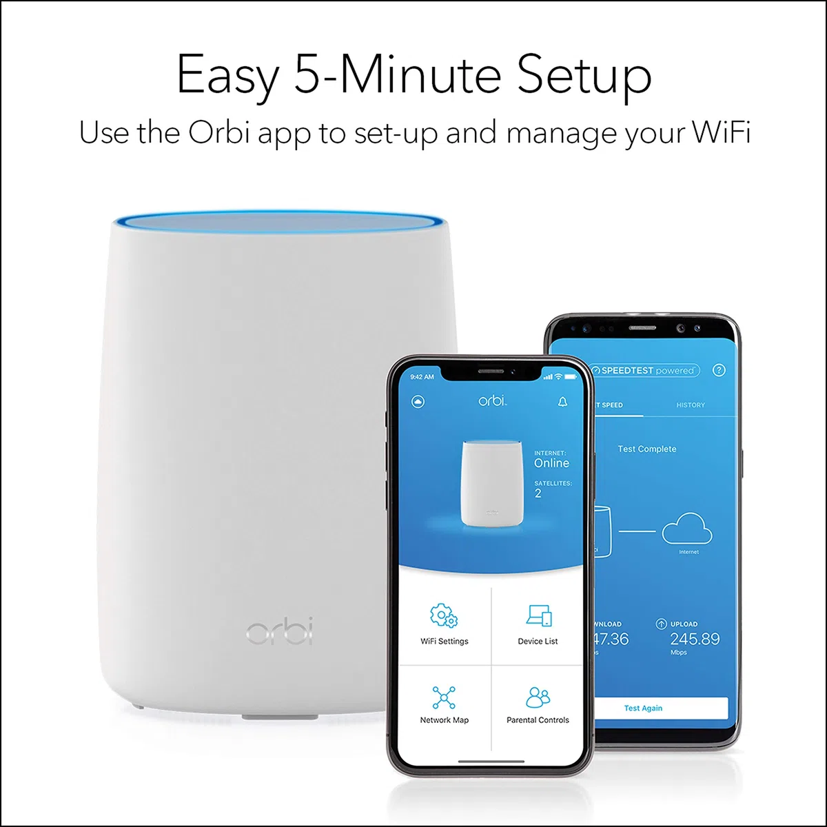 Netgear Orbi LBR20 4G LTE oraz Router WLAN z Kartą SIM, Pobieranie do 1200 Mbit/s, Zintegrowany Modem 4G LTE Cat18, AC2200 Trójzakresowe WiFi