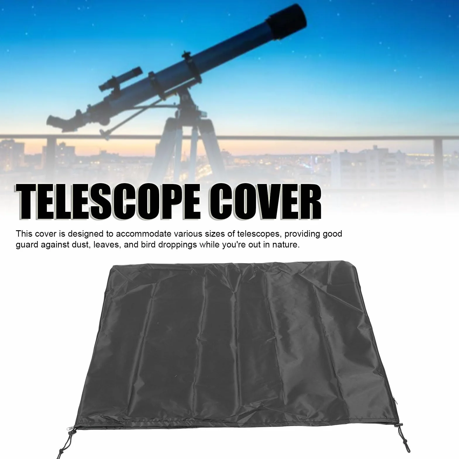 Greensen Pokrowiec na Teleskop, Wodoszczelny Pokrowiec na Teleskop Astronomiczny Odporny na Słońce z Regulowaną Sznurówką dla Teleskopów z Tkaniny Oxford
