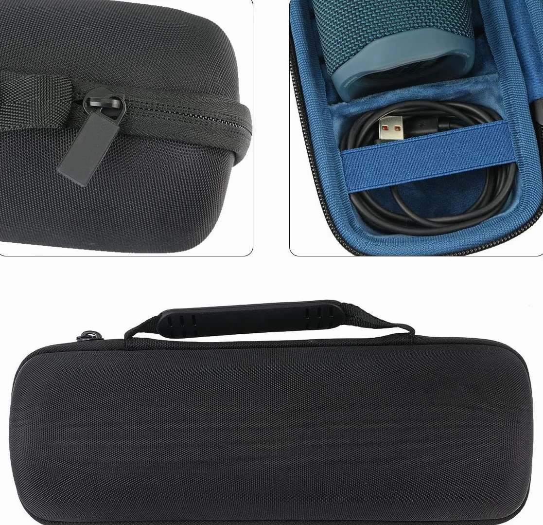 co2CREA Twardy futerał podróżny dla JBL Flip 6 / JBL Flip 5 Przenośny głośnik Bluetooth (pudełko pojedyncze) (Flip 6/5 etui, czarny+blau)