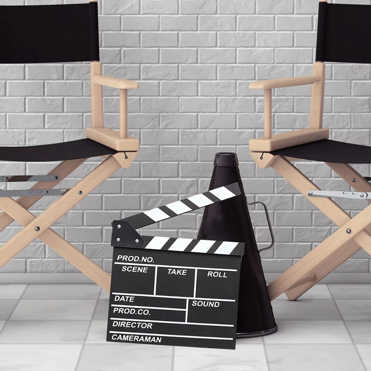 Drewniany reżyser znak akcji rekwizyt film plastikowy klapek tablica reżyserska tablica filmowa cięcie scena akcji łupek