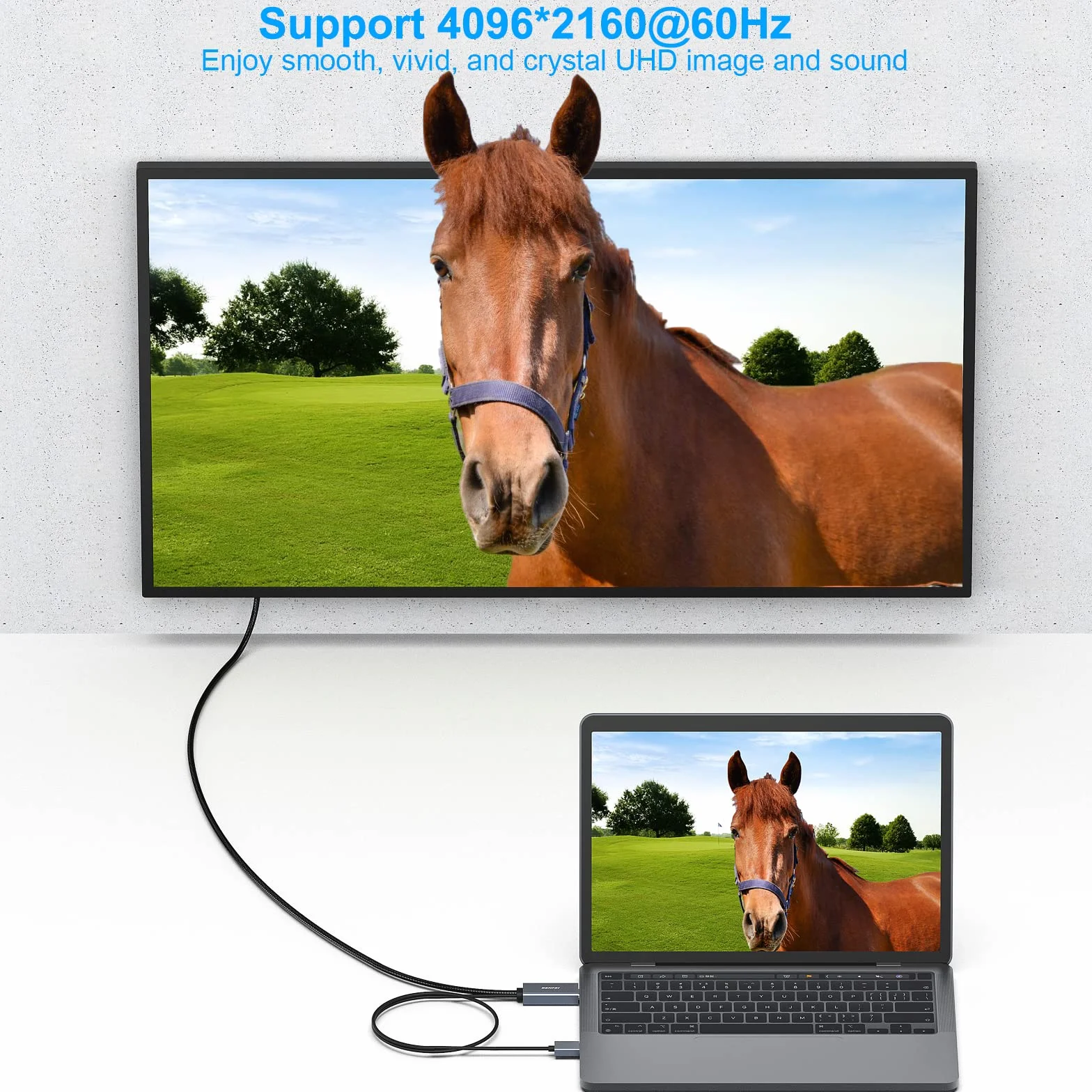 BENFEI Kabel HDMI do DisplayPort 6-stopowy 4K@60Hz 2K@144Hz 1080P@165Hz
