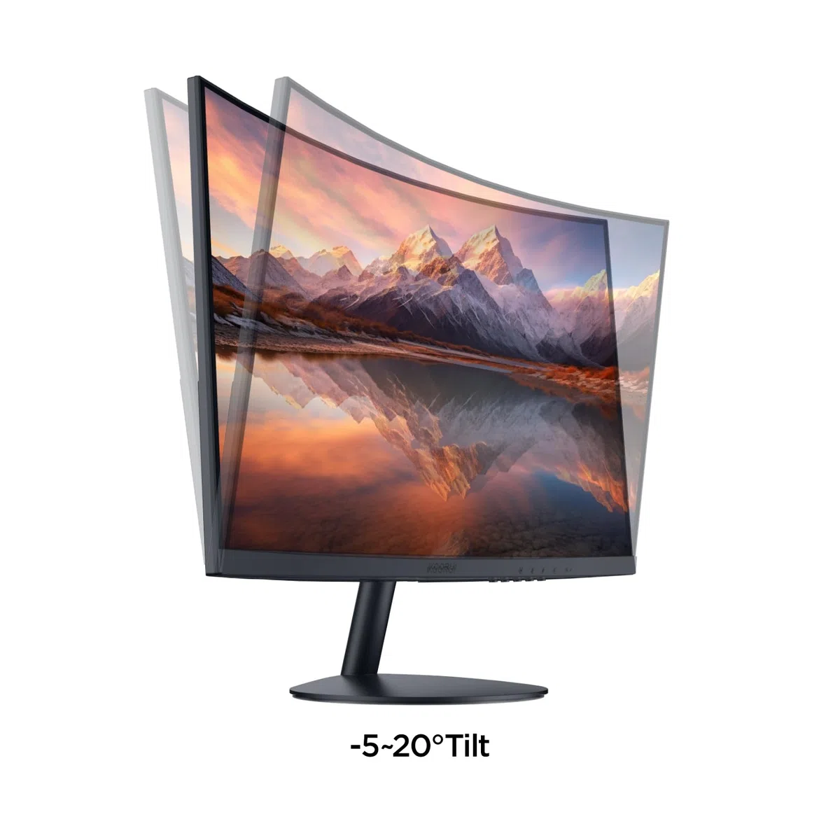 KOORUI 23.6'' Curved Monitor, Full HD, 100Hz, 3ms, 1500R gamingowy (1920x1080, VGA, HDMI, Eye Care, Regulacja Pochylenia) czarny