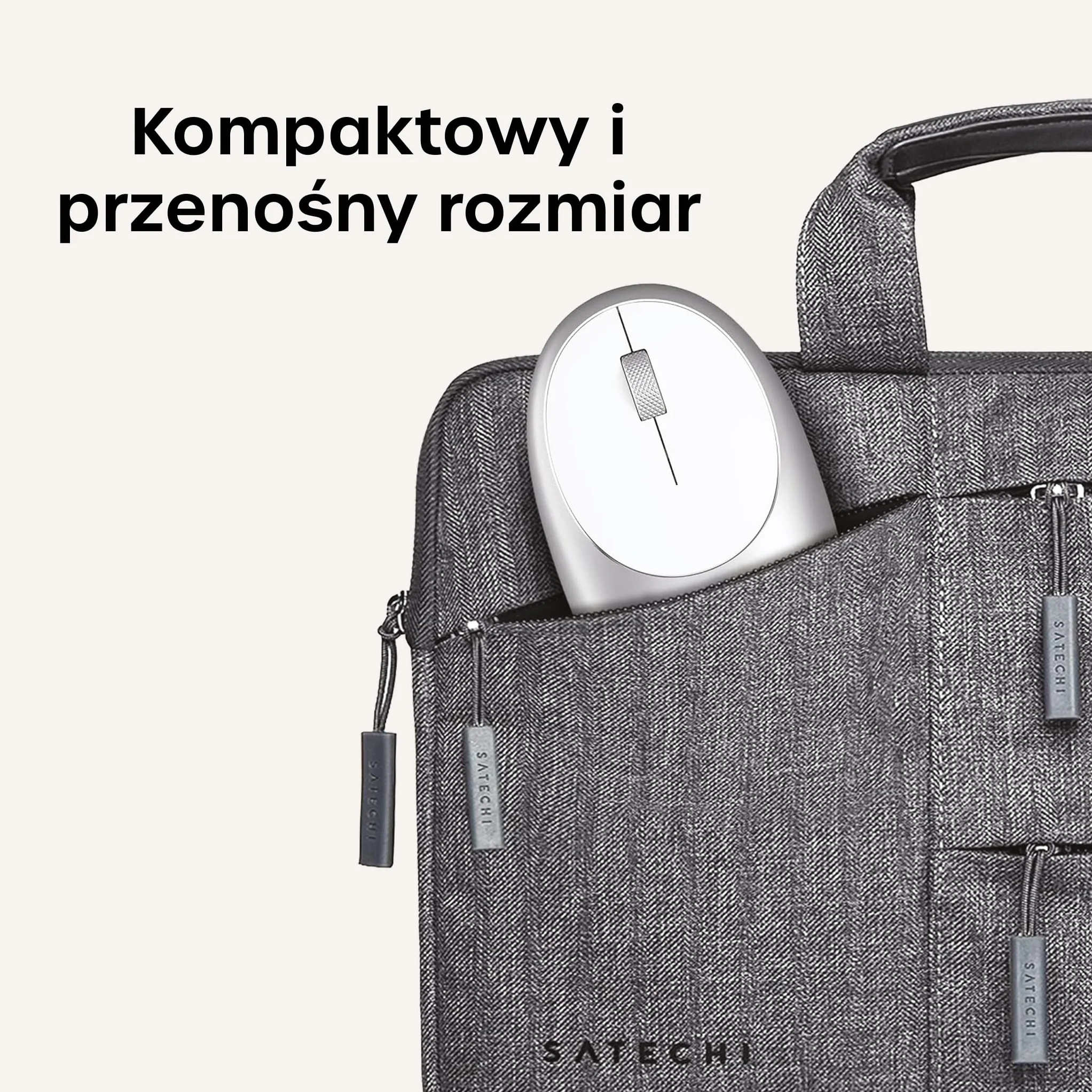 SATECHI Mysz bezprzewodowa M1 aluminium USB-C 1200 DPI Bluetooth srebrna