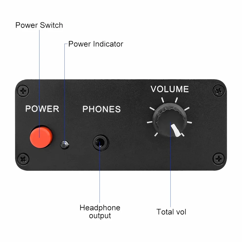 AU-10X NE5532 Przedwzmacniacz SygnałU Audio Przedwzmacniacz SłUchawkowy Zysk 20Db 3.5MM Regulacja GłOśNośCi Tone DC 12 V