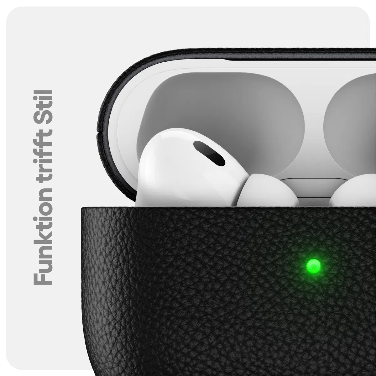 KeyBudz Artisan, skórzane etui ładujące do Apple AirPods Pro 2, czarne