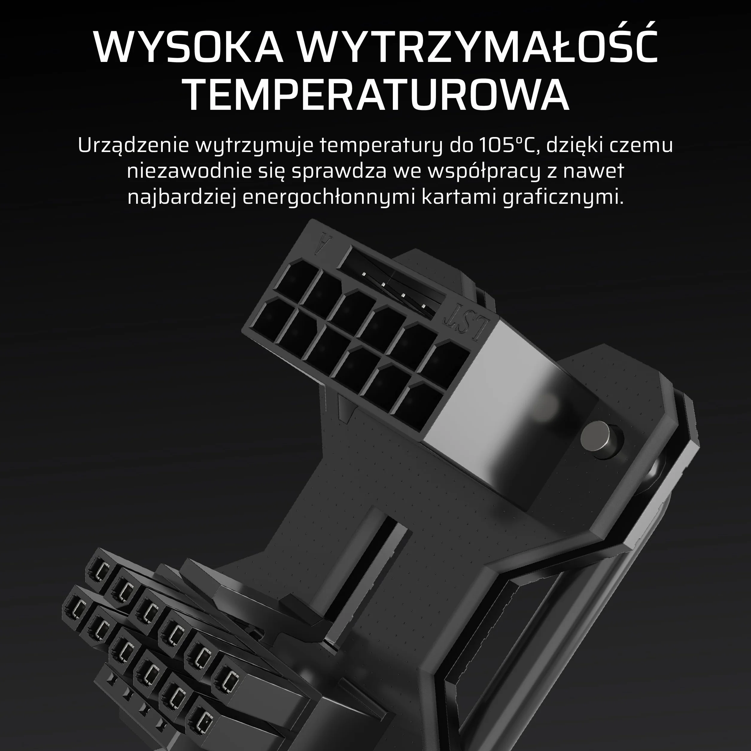 CORSAIR PCIe 5.x 180° 12V–2x6 GPU Mostek Zasilania – Do Kart Graficznych NVIDIA® GeForce RTX™ z Serii 40 i 50 – Zoptymalizowane Zarządzanie Kablami – Styl B – Czarny