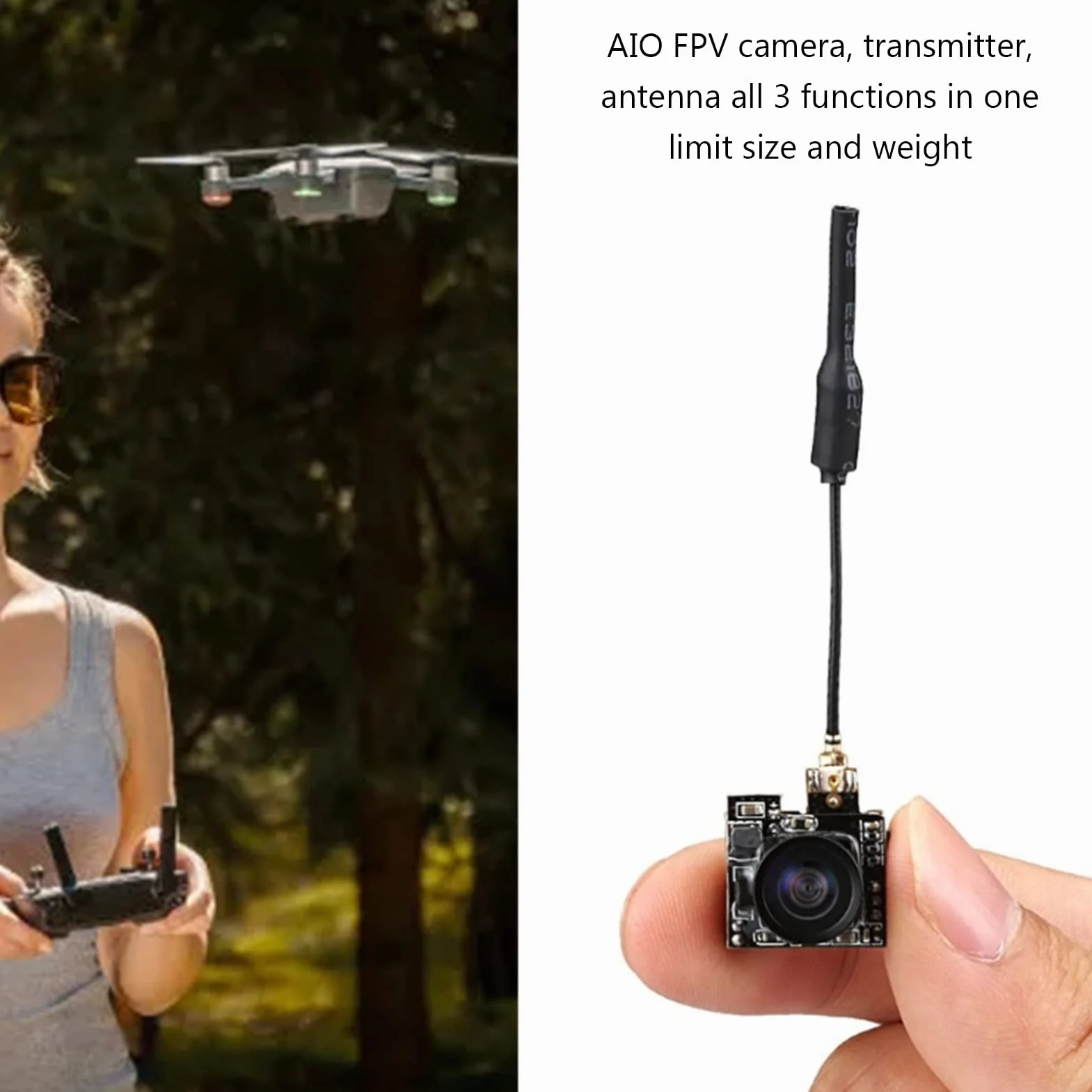 Kamera FPV 5.8G 800TVL Race Band czarna