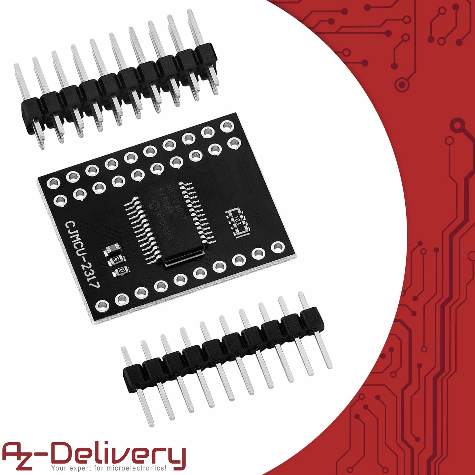 AZDelivery MCP23017 16-bitowy dwukierunkowy ekspander portów I2C kompatybilny z Arduino 5 szt.