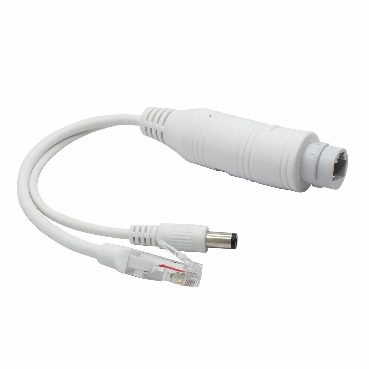 ANVISION 48 V do 12 V wodoodporny rozdzielacz PoE, zgodny z IEEE 802.3af, do kamery IP AP Voip Phone i więcej, biały