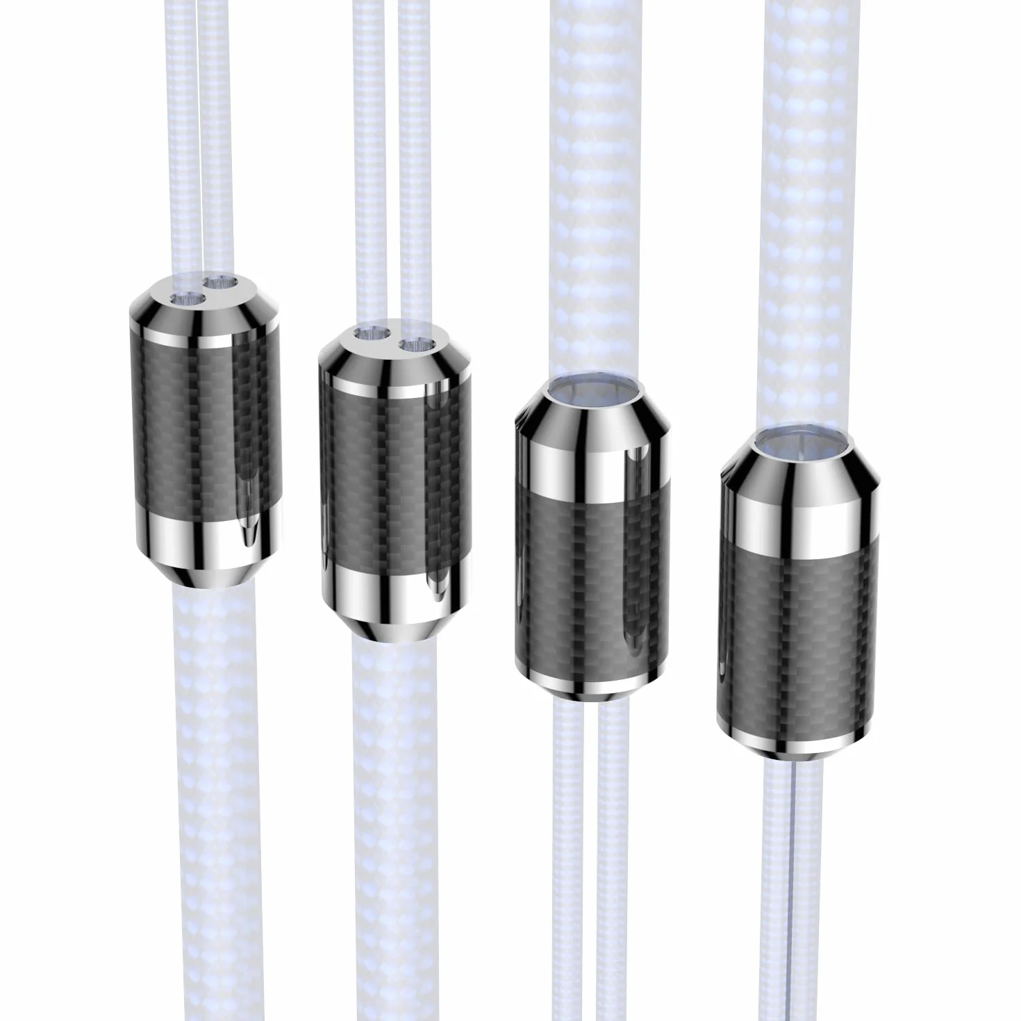 Tertullus 4 sztuki High End Splitter przewody głośnikowe rozdzielacz y splitter Carbon włókno węglowe czarny do kabli do Ø 16,0 mm * 2 wyjścia