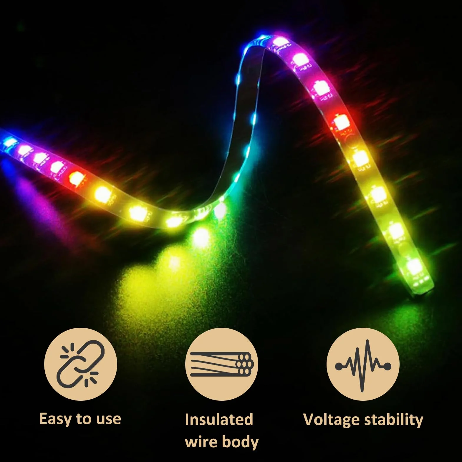2 sztuki kabli ARGB 1 do 2, 3 piny, przedłużacz ARGB, rozdzielacz LED Y, kompatybilny z uniwersalnymi płytami głównymi, rozszerza połączenie 5 V RGB, 30 cm, czarny