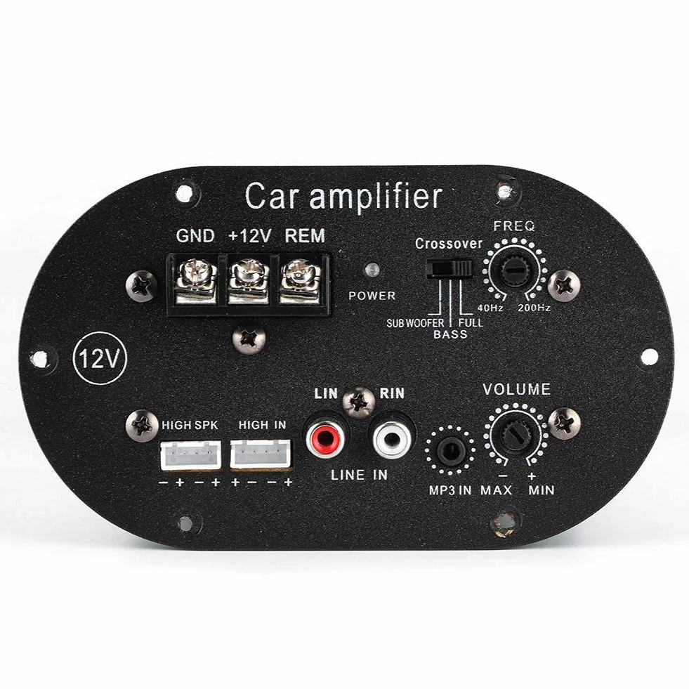 Płytka wzmacniacza do subwoofera, płyta wzmacniacza samochodowego sprzętu audio 120W 12V czysty, pełny ton basowy rdzeń subwoofera samochodowy wzmacniacz głośników stereo