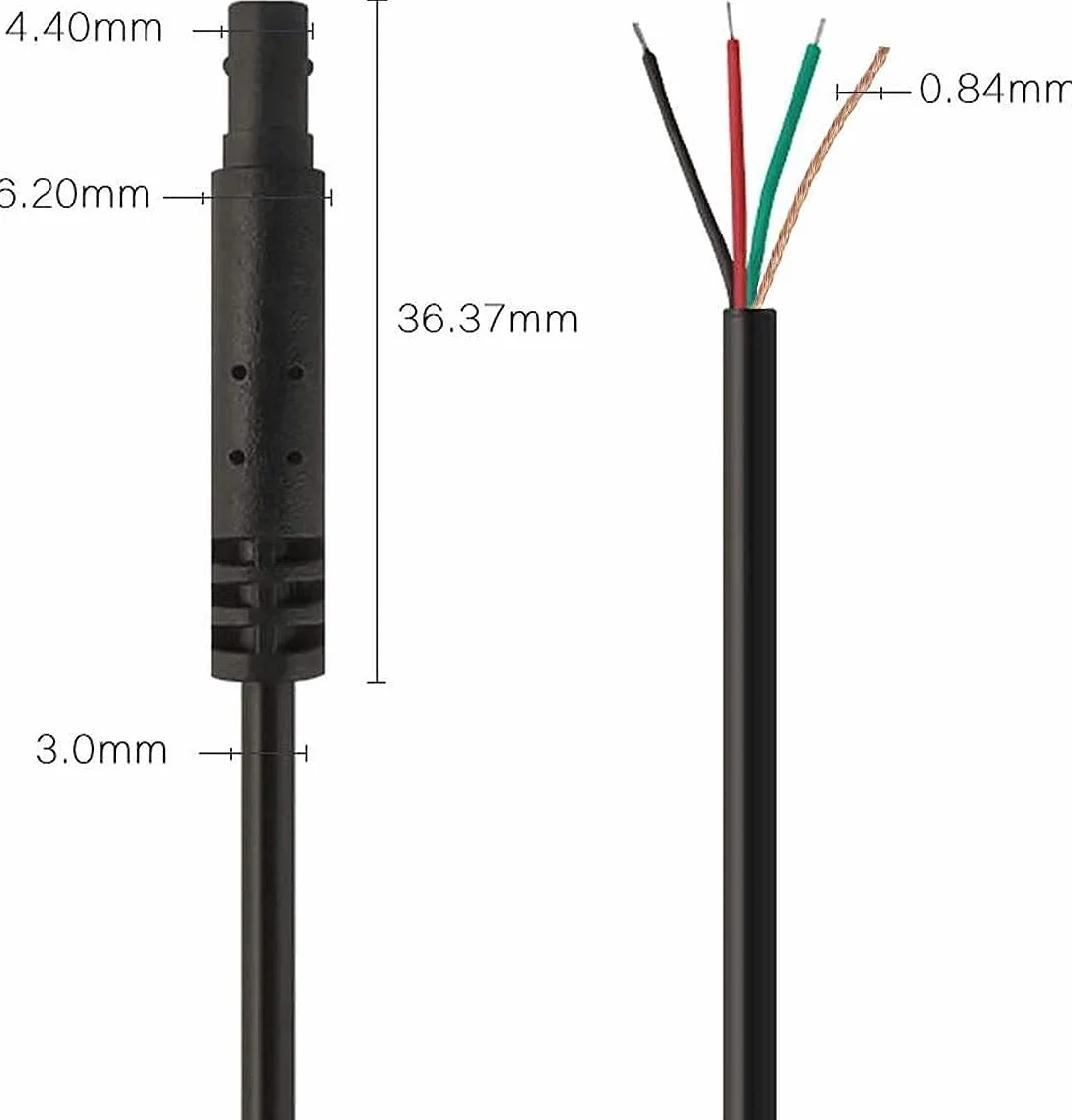 Kabel kamery tylnej WOLFBOX 33FT, dłuższy kabel zamienny do kamery tylnej G840S/G840H/G850/G900/G930/i07 (4-pinowy, 2,5 mm)