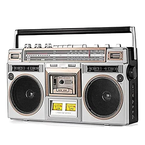 Boombox Bluetooth z płytą CD, odtwarzaczem taśmowym, radiem FM/DAB+, nagrywaniem USB, idealny dla miłośników muzyki nostalgicznej i spotkań rodzinnych