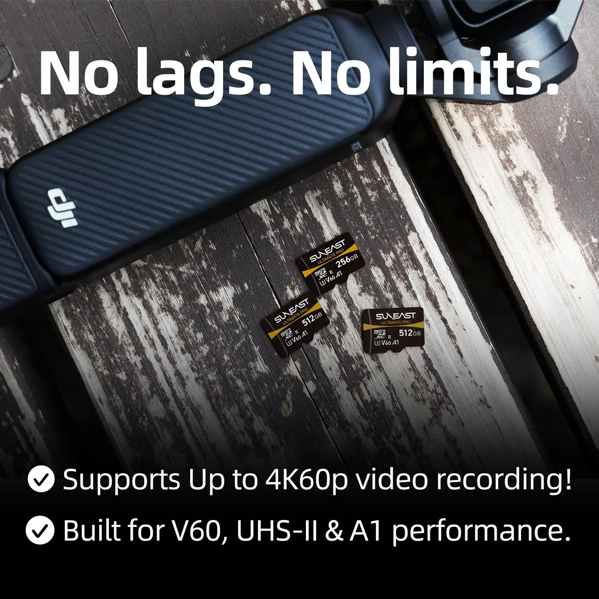 SUNEAST (Japonia) Karta pamięci 128 GB ULTIMATE PRO V60 A1 C10 UHS-II MicroSDXC Odczyt: 280 MB/s Zapis: 100 MB/s dla kamer wideo/akcji/dronów 4K