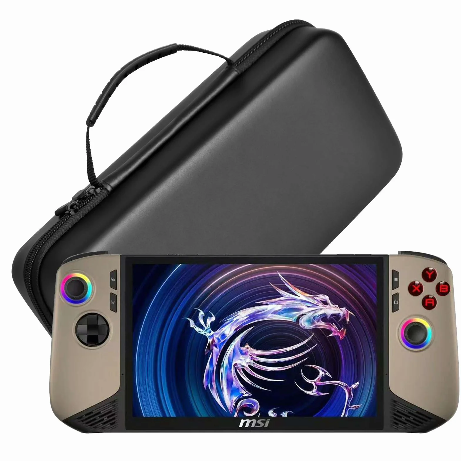 Hzycwgone EVA Etui do MSI Claw 8 AI+(2025),Pokrowiec na Torbę Podróżną do MSI console portable Claw 8 AI+ A2VM 2025,Twardy Futerał z Tryb podstawki i Siatkowa Kieszeń do MSI Claw 8 AI+ 2025(Czarny)