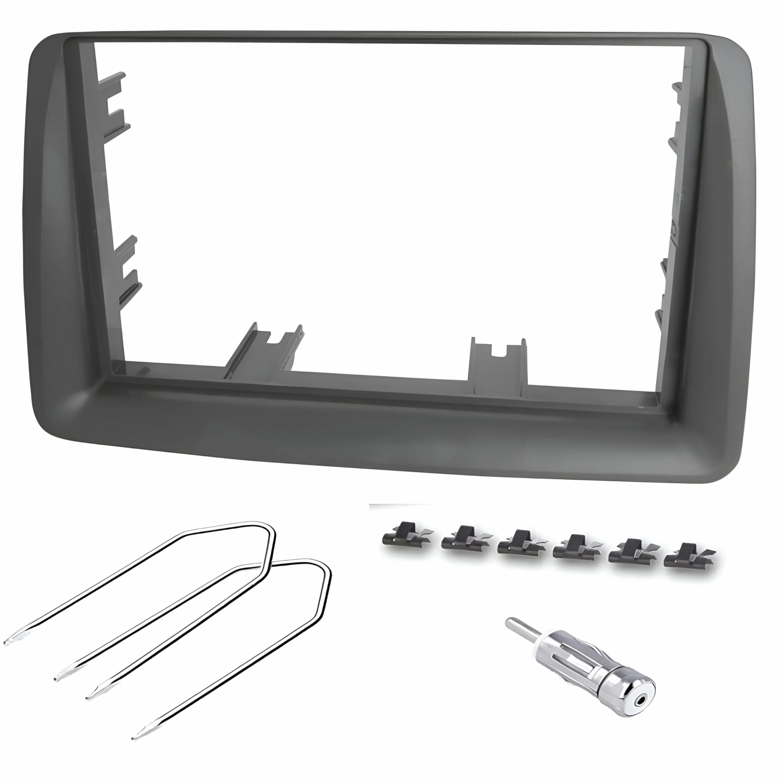 Sound-way - Zestaw do montażu radia samochodowego, przednia rama radia DIN, adapter kompatybilny z Fiat Panda (169) 2003-2012