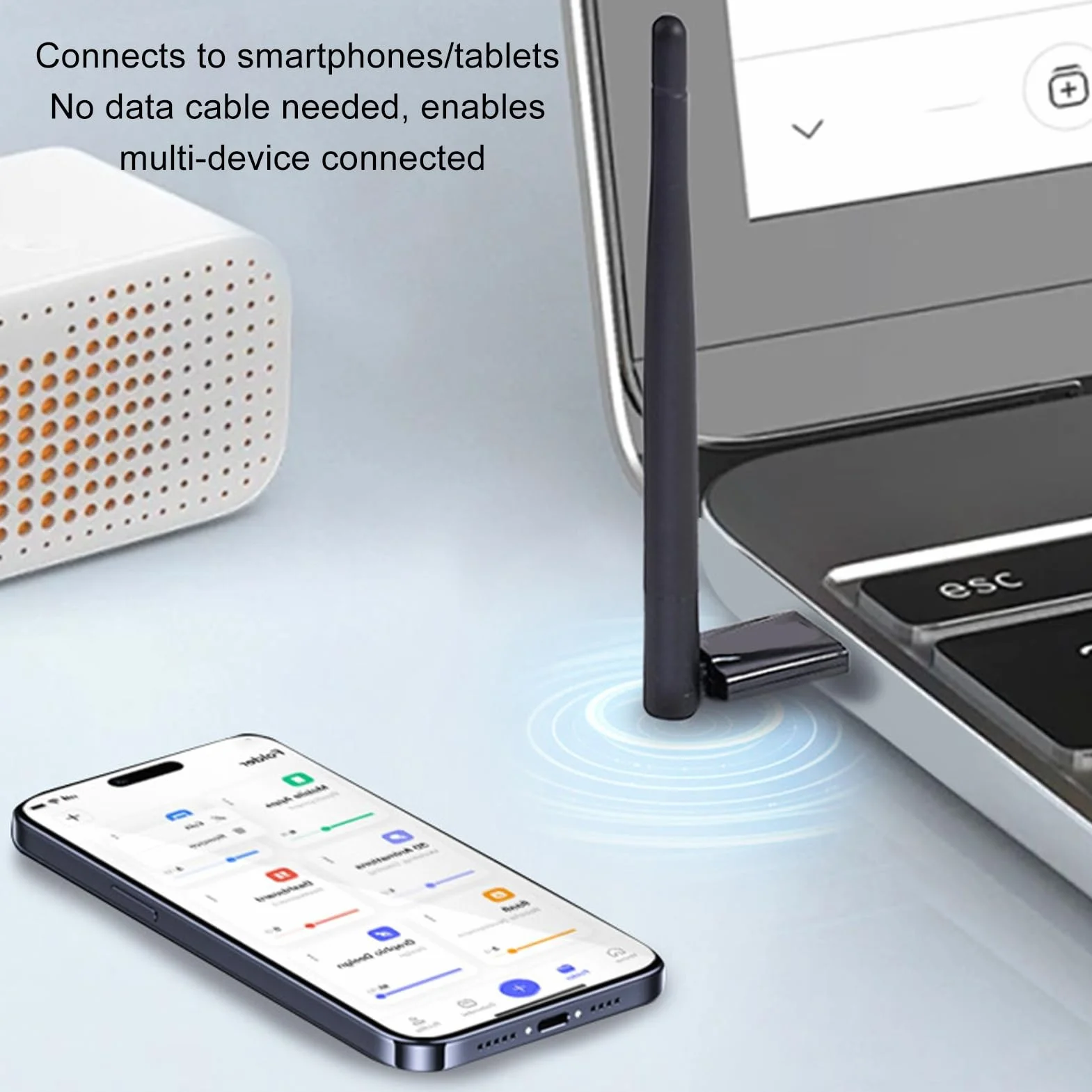 Adapter USB Bluetooth 5.4 do Komputera PC, Daleki Zasięg 160M, Klucz Sprzętowy Bluetooth BR/EDR o Niskim Opóźnieniu, Obsługa Systemu 10/11/8.1, do Klawiatury Bluetooth