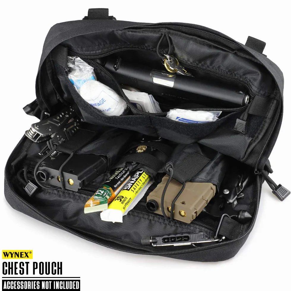 WYNEX Taktyczna torba na klatkę piersiową, Recon Kit Bags Combat EDC Front Pouch for Wargame