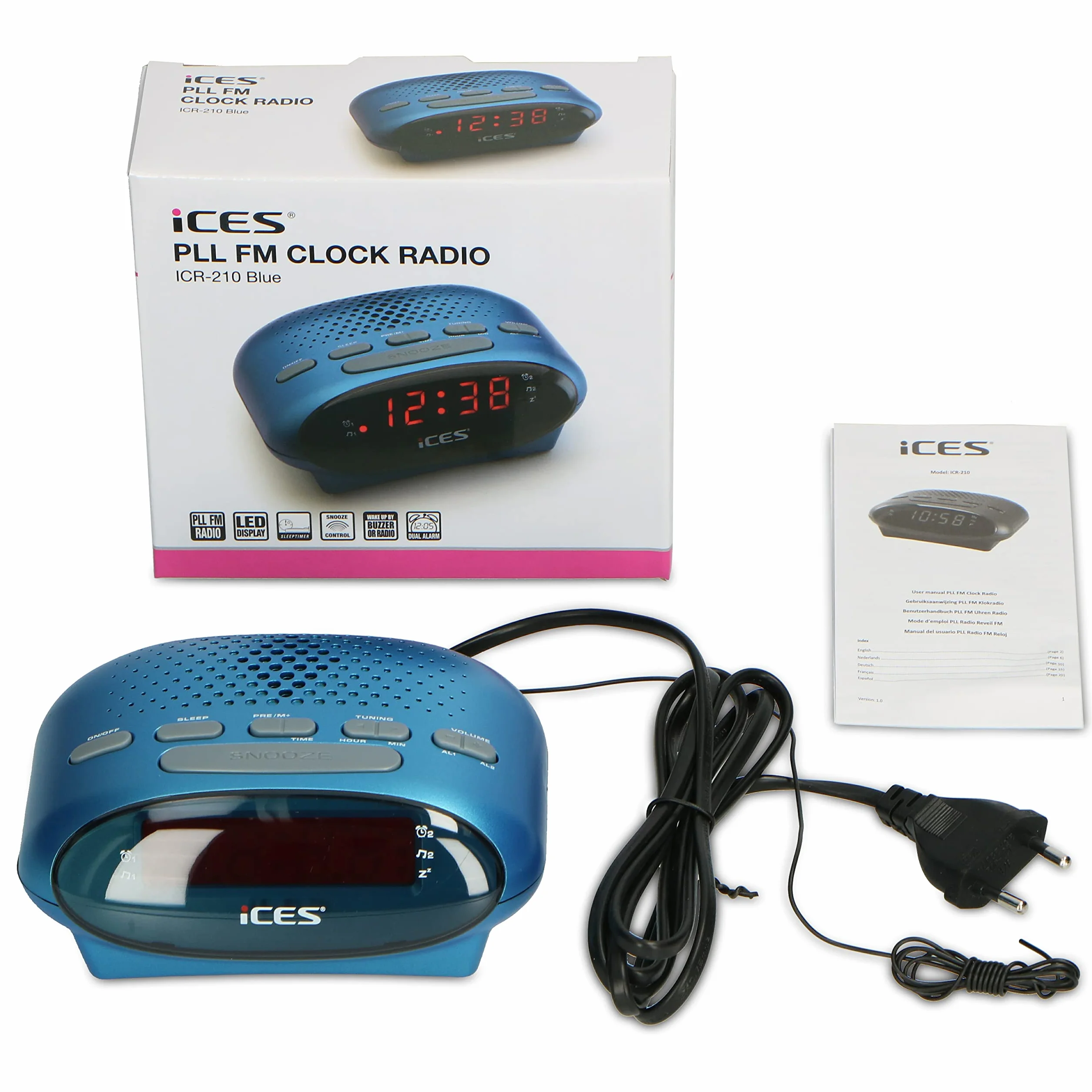 Lenco Icr-210 Radiobudzik, Niebieski, S