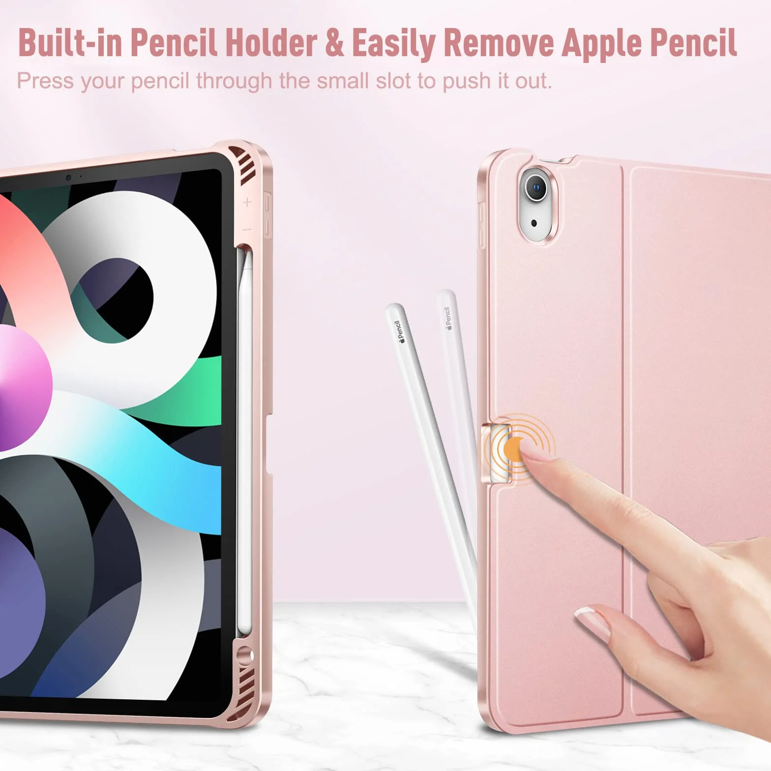 Fintie Etui na klawiaturę do iPad Air 6 11 cali 2024 z touchpadem, magnetyczna, różowe