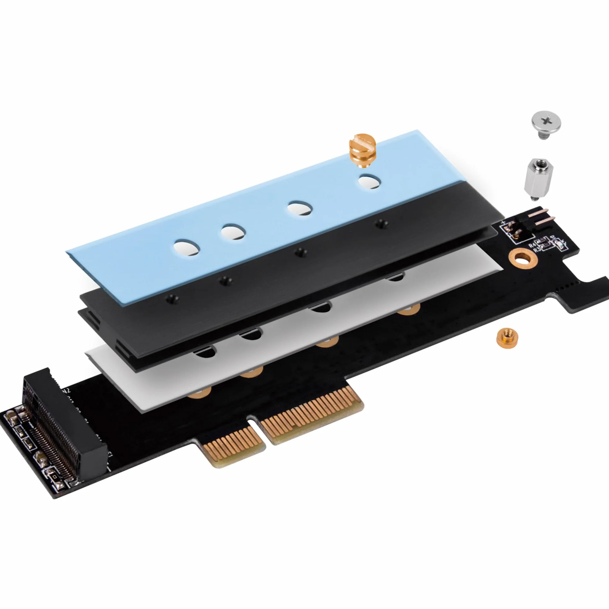 SilverStone ECM26, karta adaptera M.2 NVMe SSD do PCIe x4, PCIe CLKREQ, 2230, 2242, 2260, 2280, 22110, SST-ECM26