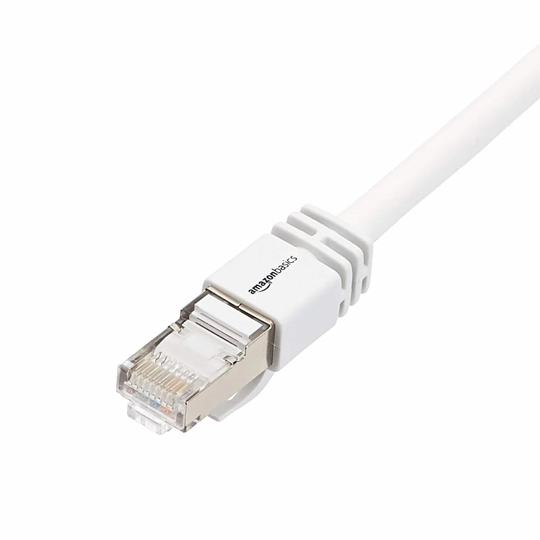 Amazon Basics Kabel krosowy (patch) Ethernet Cat 7 ze złączem RJ45, wysoka prędkość transmisji, 6 m, biały, 1 sztuka w opakowaniu