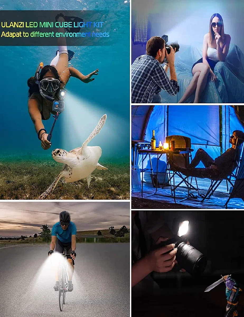 ULANZI mała lampa wideo, wodoszczelna, IP68, do fotografii, światło magnetyczne, światło ciągłe, do kamery Vlog i fotografii